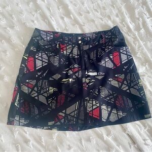 Slazenger Black and Red Geometric Patterned Skort, Size 8